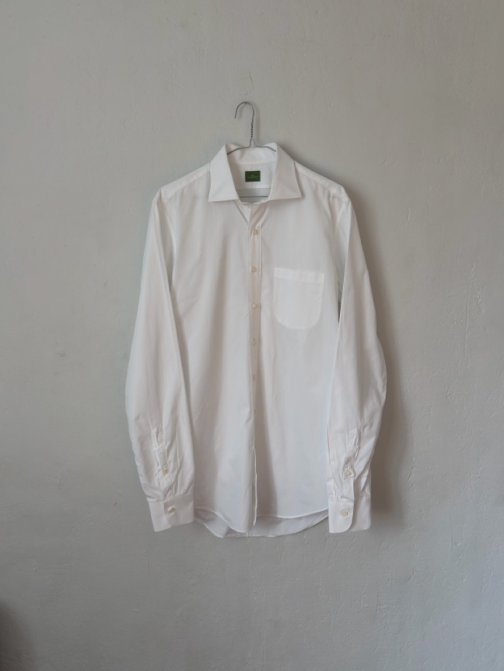 Sid Mashburn White Poplin Spread Collar Dress Shirt Appr. Men’s Medium